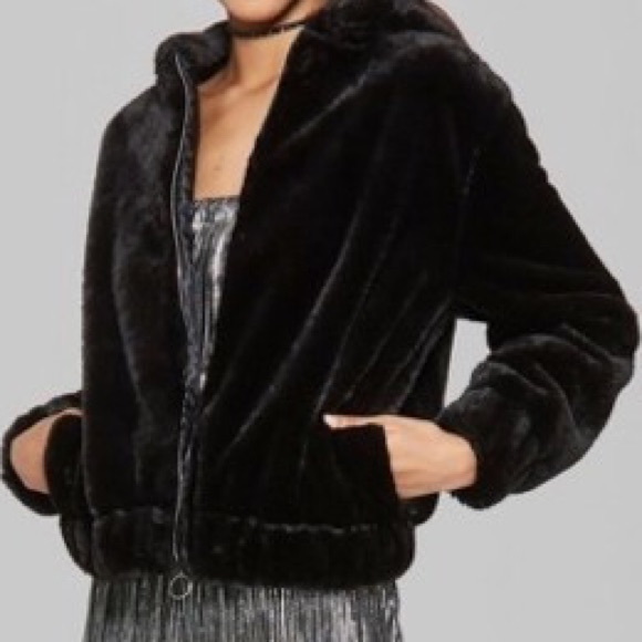 New Black Silky Fuzzy Faux Fur Jacket - Picture 1 of 14